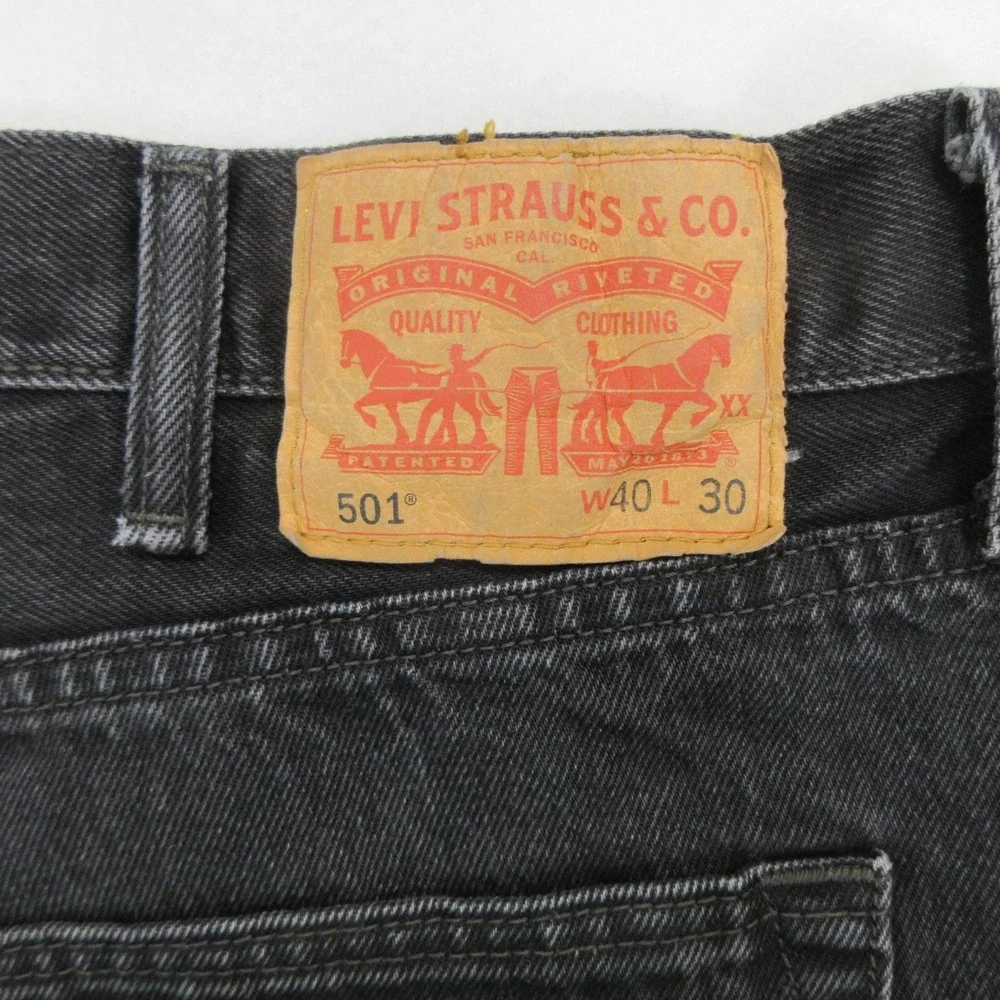 Levi's 501 Original Fit Men's Jeans Size 40x30 Black Straight Leg Denim
